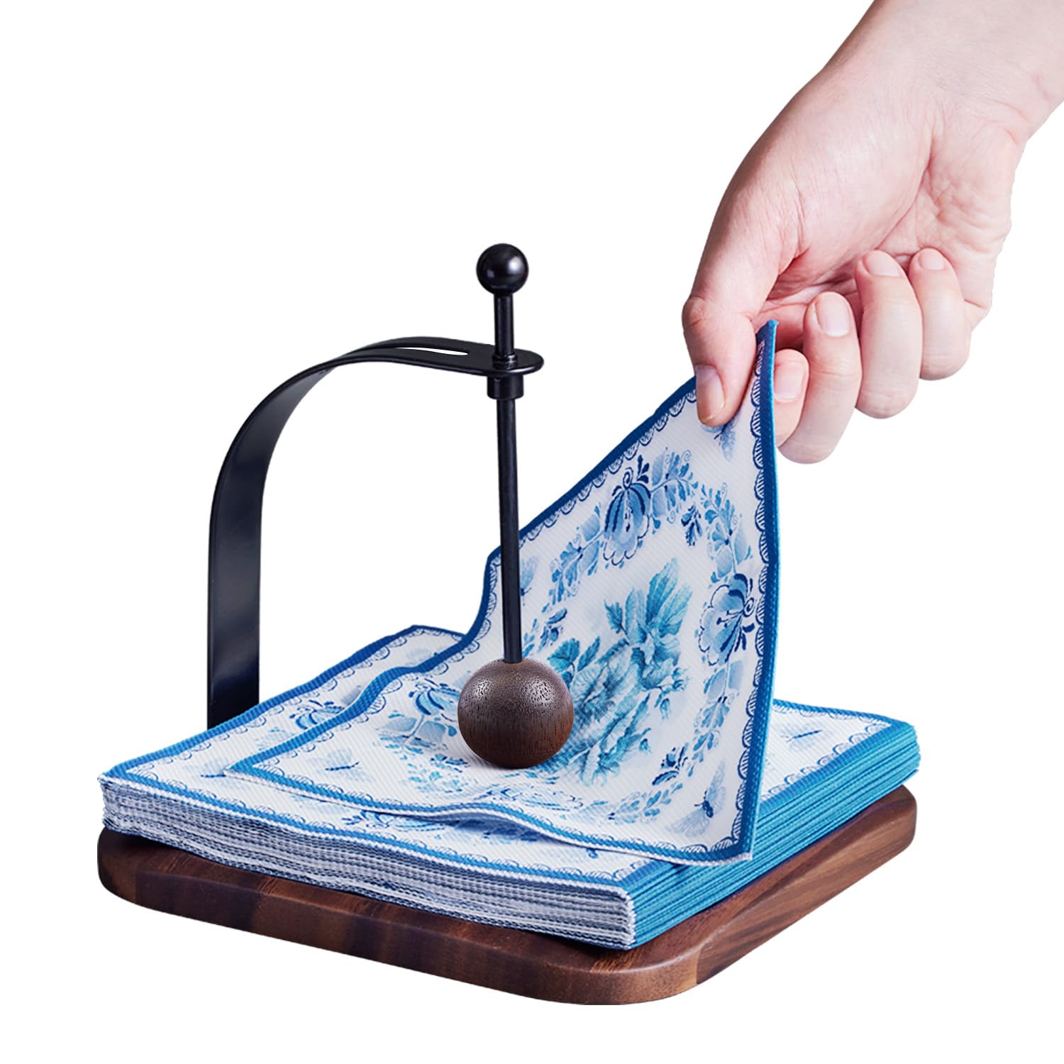 Celestree Napkin Holder for Table, Cocktail Decorative Napkin Holder with Weighted Arm, Modern Square Napkin Holders for Paper Napkins, Napkin Tray