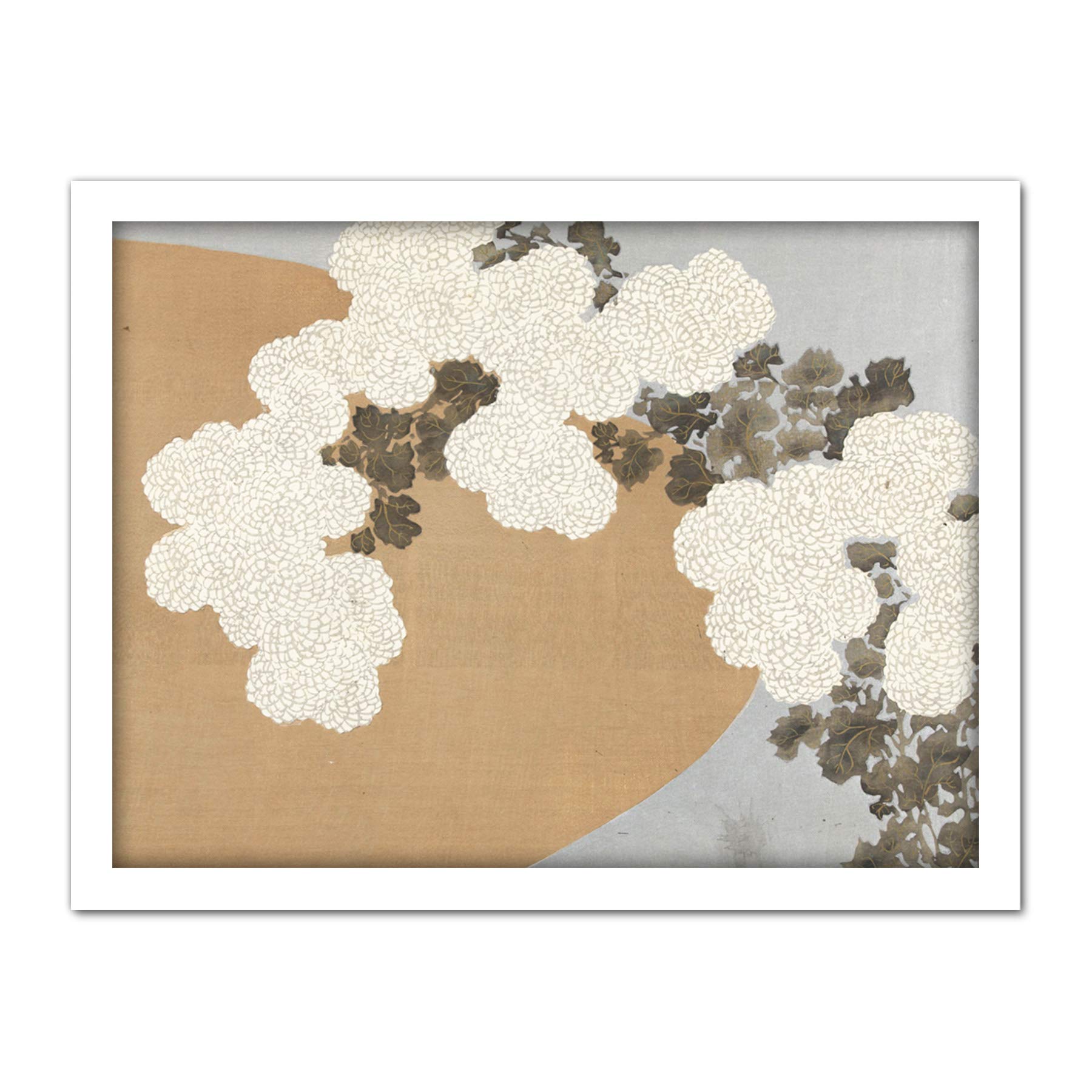 Artery8 Kamisaka Sekka Chrysanthemums Japanese Painting Artwork Framed Wall Art Print 18X24 Inch