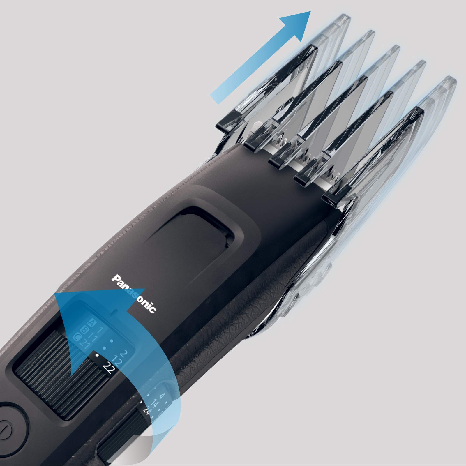 Panasonic ER-GB86-K503 - Recortadora Ideal Barbas Largas con Peine-Guía, 3 en 1 Cabello, Barba y Cuerpo