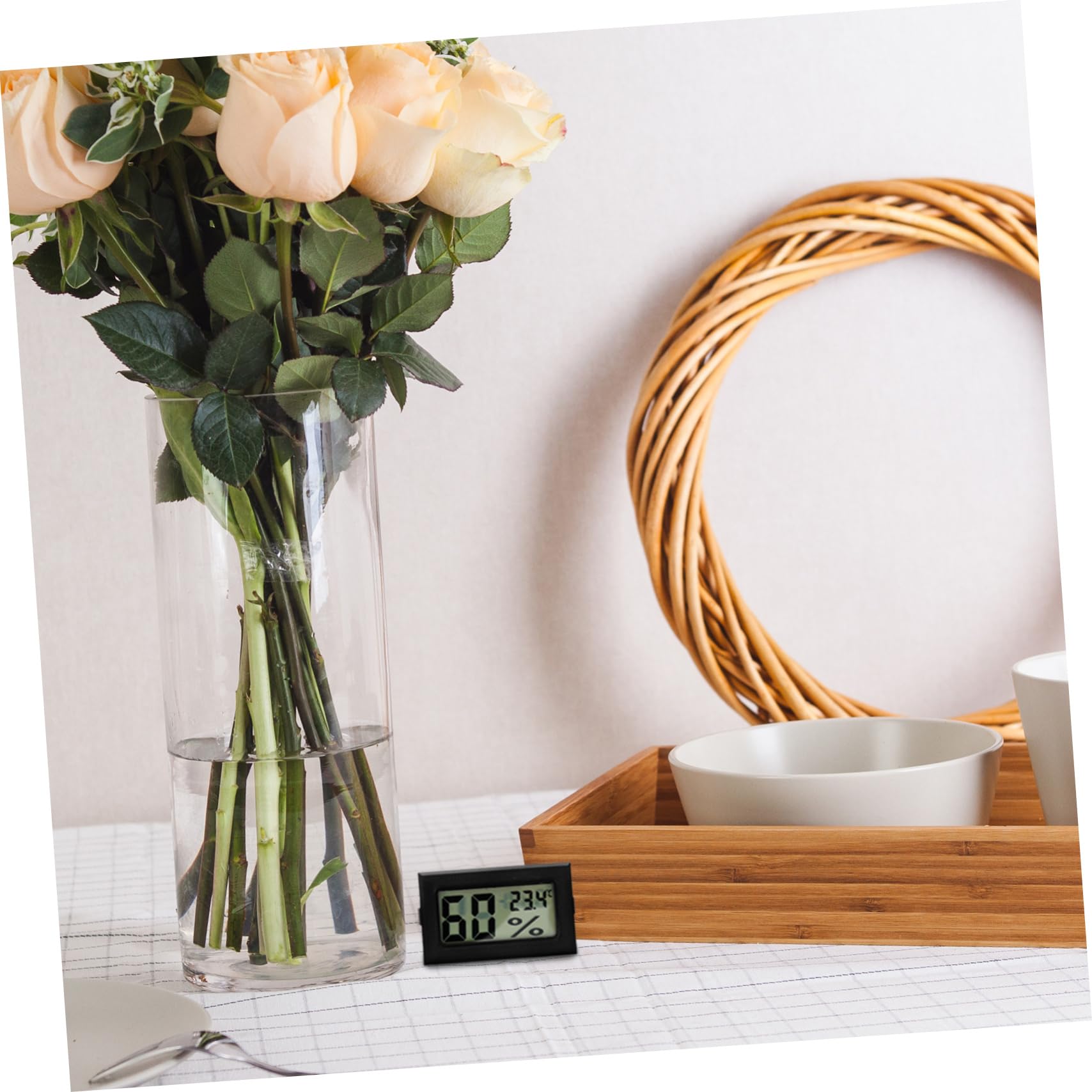 Amosfun 4 Sätze Hygrometer-thermometer Hygrometer Für Innen Feuchtigkeit Kleines Digitales Zimmerthermometer Drinnen Kleines Innenthermometer Abs Schwarz 3 Stück * 4