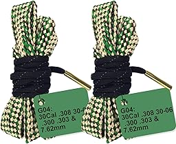 Trpoey Cuerda para Limpiar cañones de Armas con cerdas de latón 5.56/9/7.62/12 GA