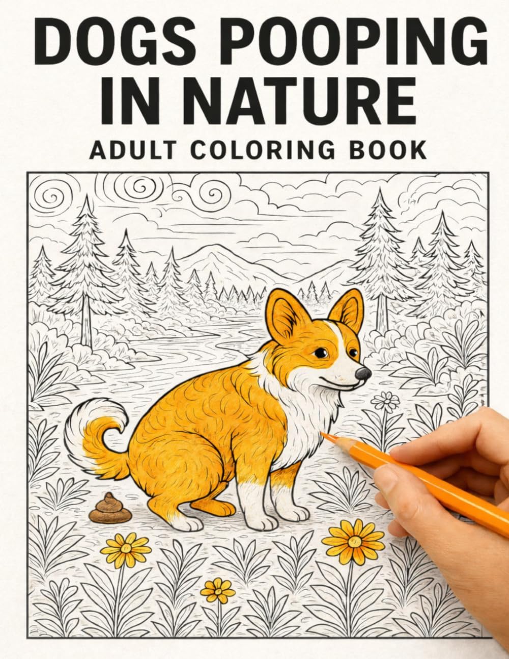 DOGS POOPING IN NATURE: A Hilarious Adult Coloring Book for Dog Lovers