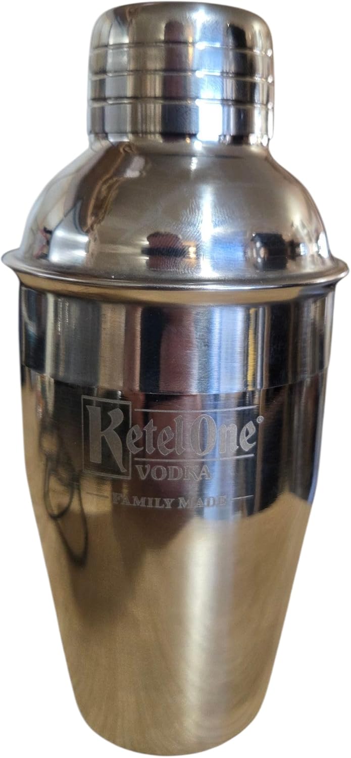 Coctelera Premium de Acero Inoxidable Ketel One, Set Profesional 3 Piezas