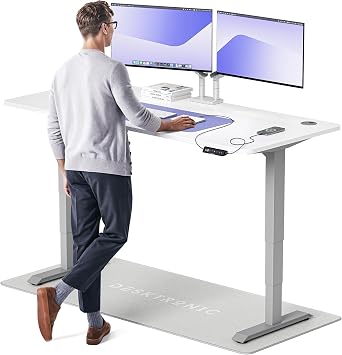 Desktronic HomePro Standing Desk   180 x 80 cm Height Adjustable Desk with Electric Dual Motor, Touchscreen Controller & Integrated USB/USB-C, 3 Memory Presets