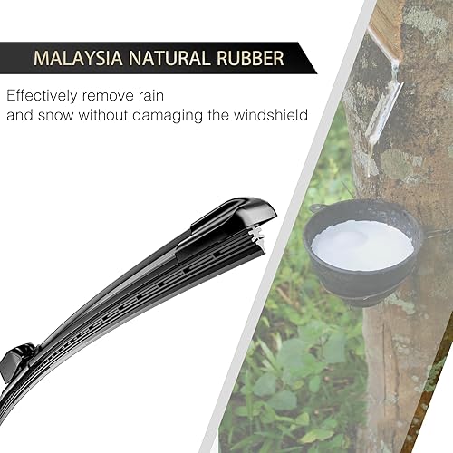 Miniatura 3 de HOSONIC - Limpiaparabrisas de 22 pulgadas + 22 pulgadas, compatible con el gancho UJ (9 x 3 y 9 x 4), con brazo duradero y estable, para todas las