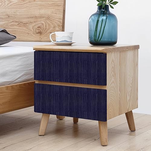 Miniatura 6 de Papel Tapiz de Tela de Hierba Azul Marino Despegar y Pegar - 15.7"x120" Papel Tapiz Vintage Removible Impermeable para Paredes de Habitaciones, Azul