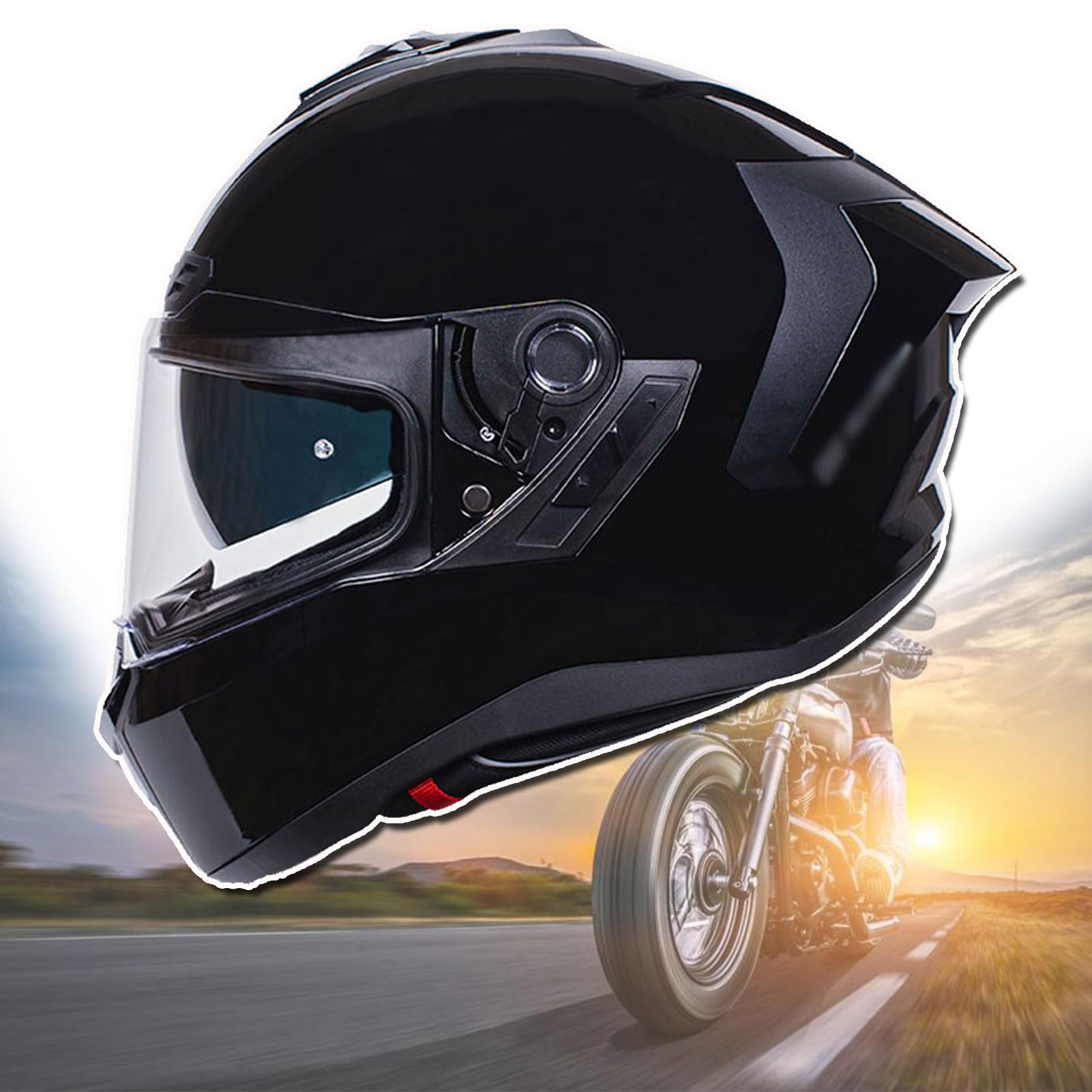 Casque intégral de moto ECE pour cyclomoteur et scooter 59-60cm