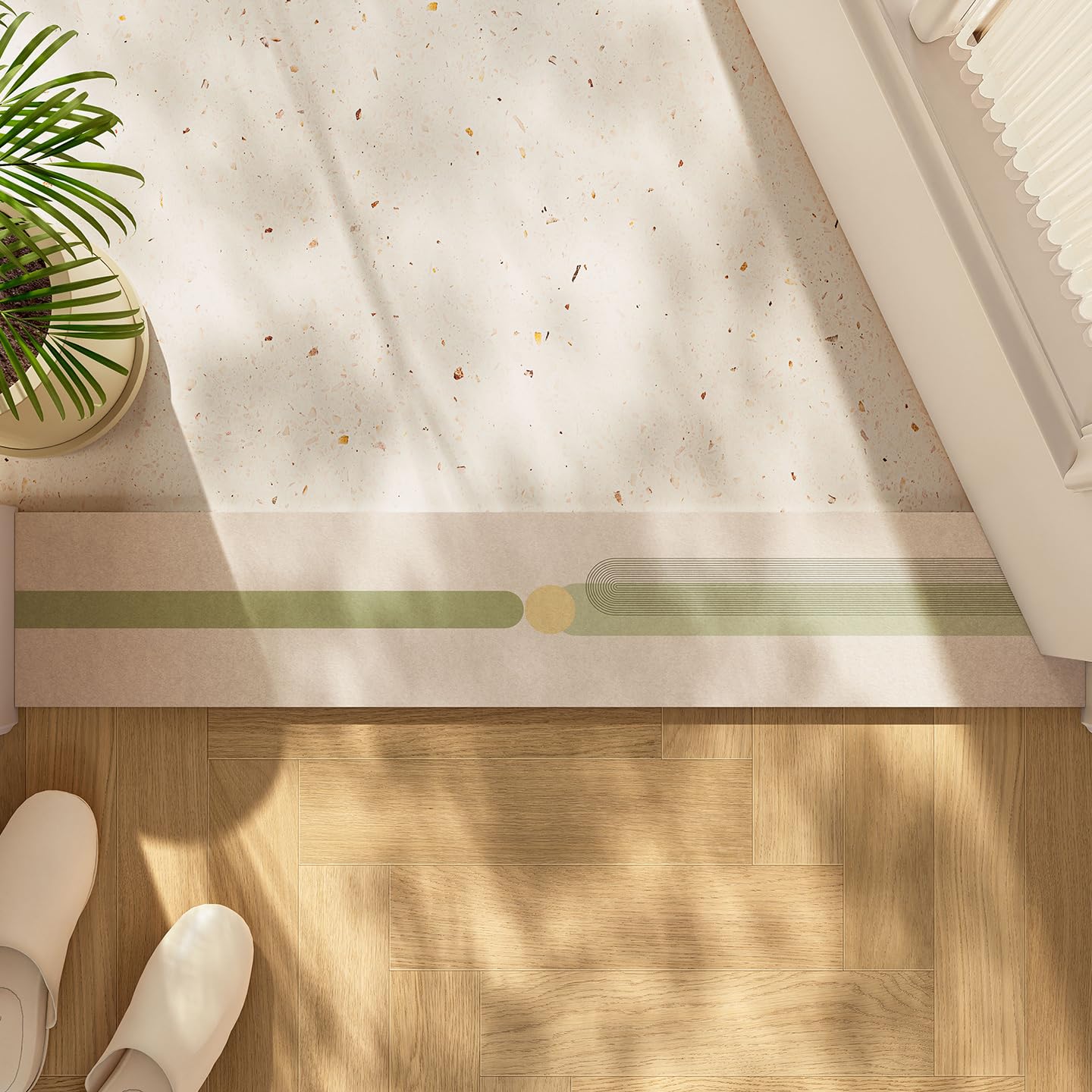 Kieselgur Teppich Badezimmer 50x80cm,Schneidbar Badvorleger rutschfest Waschbar,Super Saugfähige Bath Mat für Badezimmerboden,Gemütliche Schnelltrocknend für Badezimmer,Küche (Bunt B)