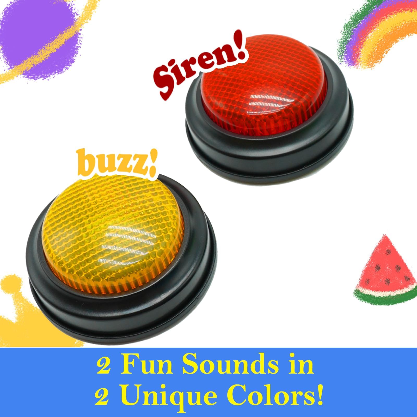 Cicalino Risponde, 2 pezzi Buzzer con Luce e Suono, Cicalini per Game Show Buzzer Giocattoli, Buzzer Button Quiz, Rispondi al Cicalino, per Attività in Classe, Giochi in Famiglia, Competizioni