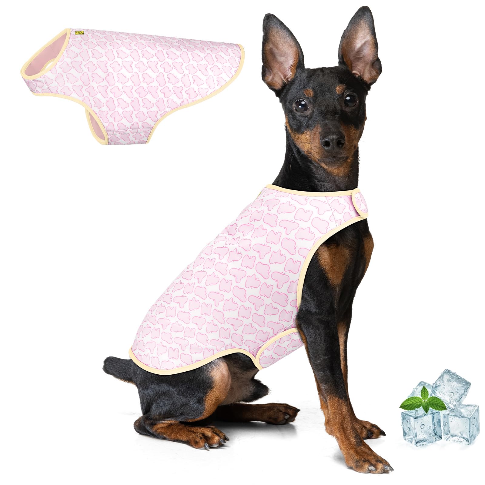 Gilet per cani rinfrescante evaporativo, morbido, regolabile, con protezione solare UV, essenziale per l'estate, mantiene i cani freschi per la caccia e all'aperto, rosa, L