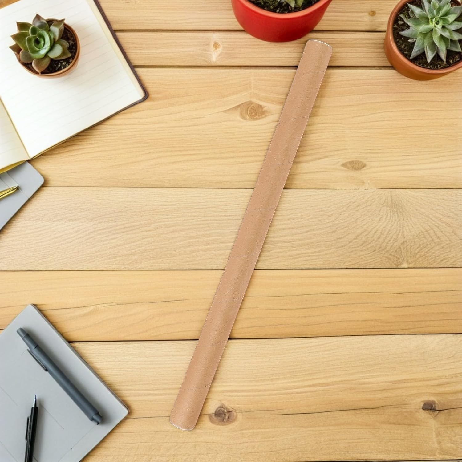 Outanaya 4pcs Kraft round Poster Mailing Tubes for Artwork Shipping