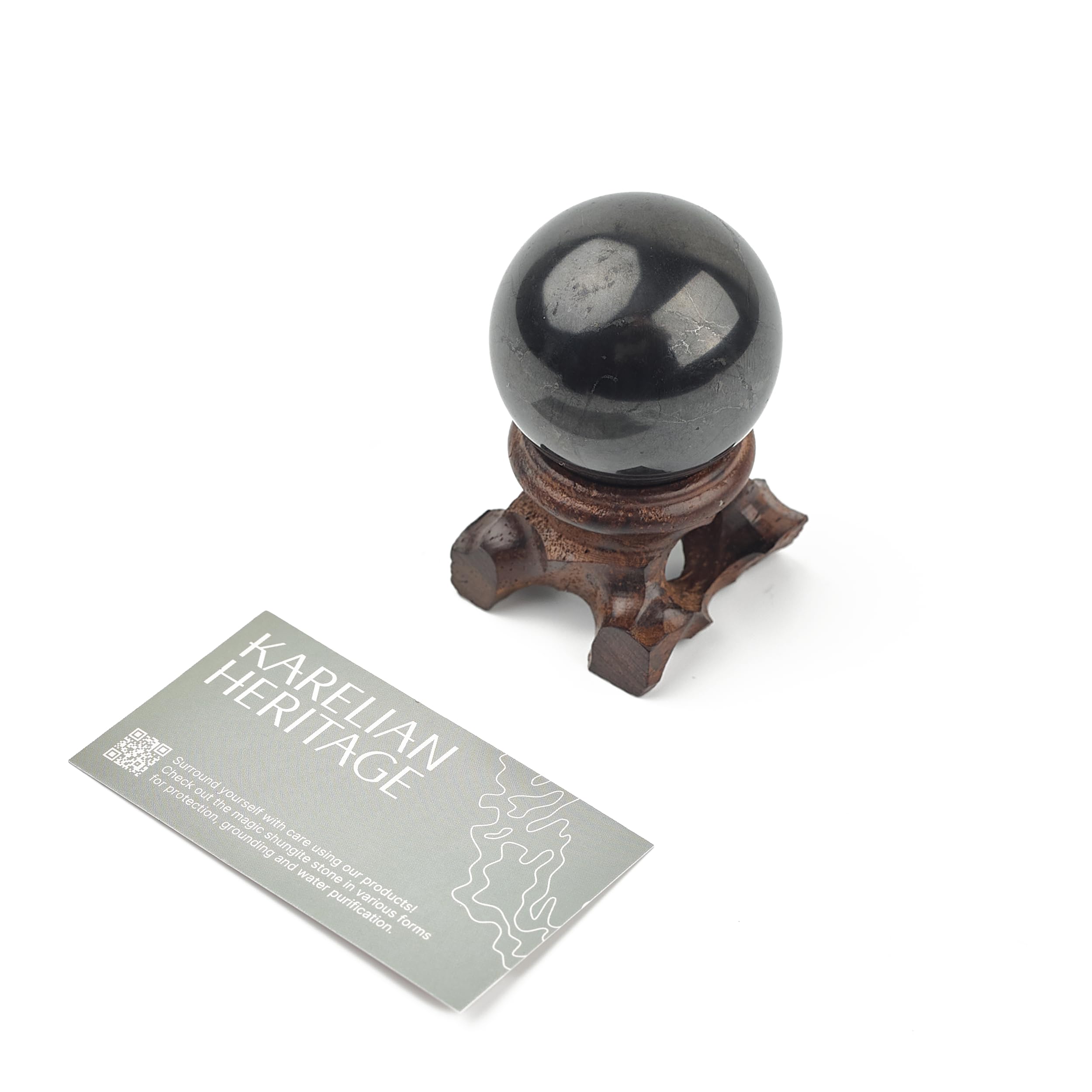 Boule noire pour fengshui anti ondes Shungite S584 contre la fatigue nerveuse