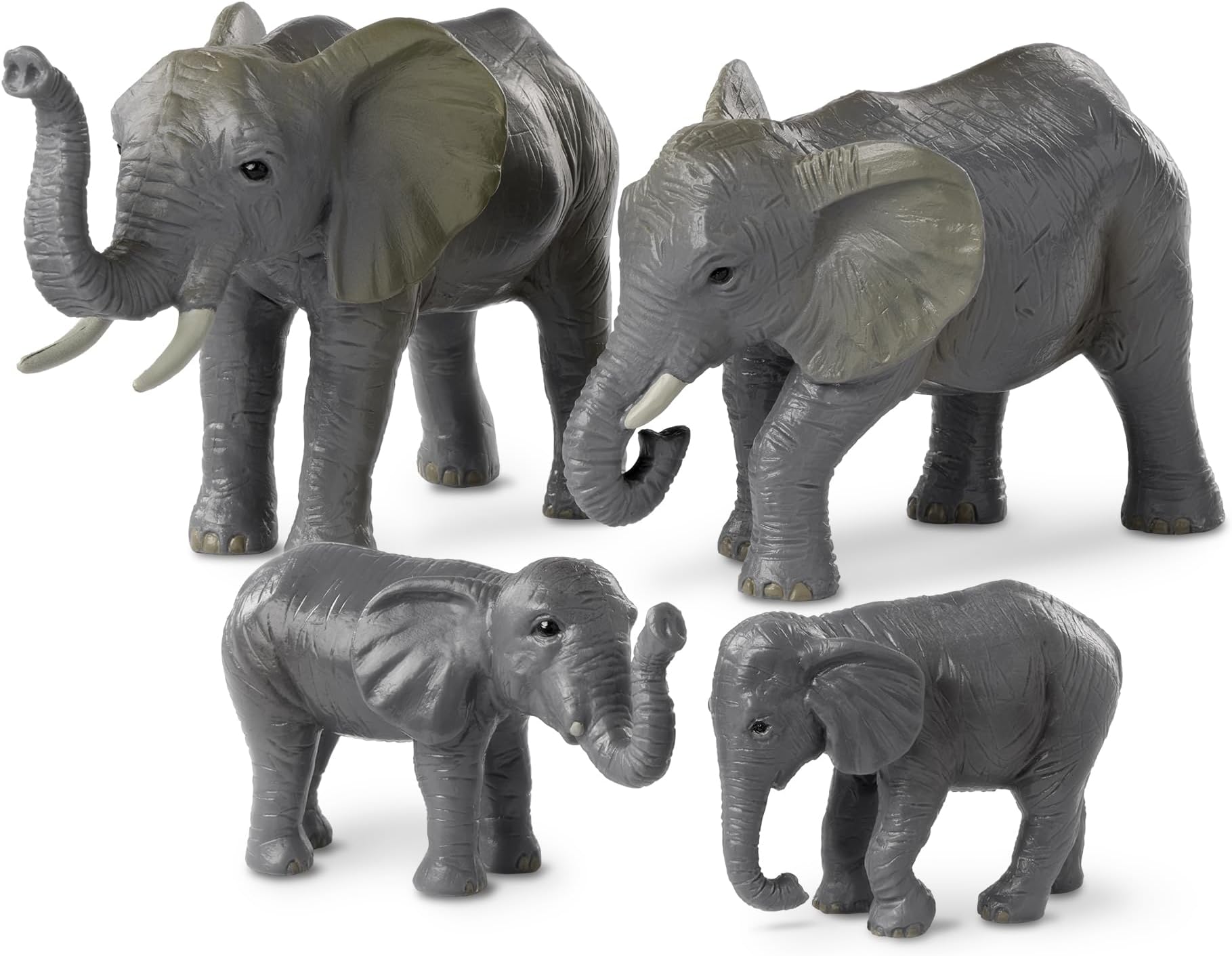 Terra by Battat – 4 Pieces African Elephant Toys Family Set – Realistic Plastic Safari Animals Figures – Animal Toys for Kids 3+ Years – Elephant Gifts & Baby Shower Decorations