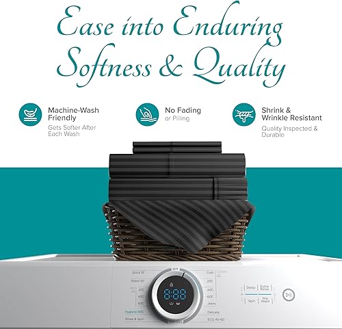 Miniatura 106 de Carressa Linen Sábana bajera ajustable 100% algodón tamaño King – Sábana bajera de 800 hilos King de algodón, lujosamente suave, refrescante