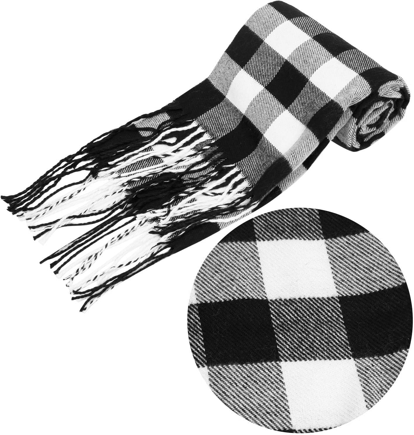 Aneco Winter Warm Knitted Sets Buffalo Plaid Scarf Beanie Hat Touch Screen Gloves and Winter Ear Warmer Set for Men or Women - Image 6