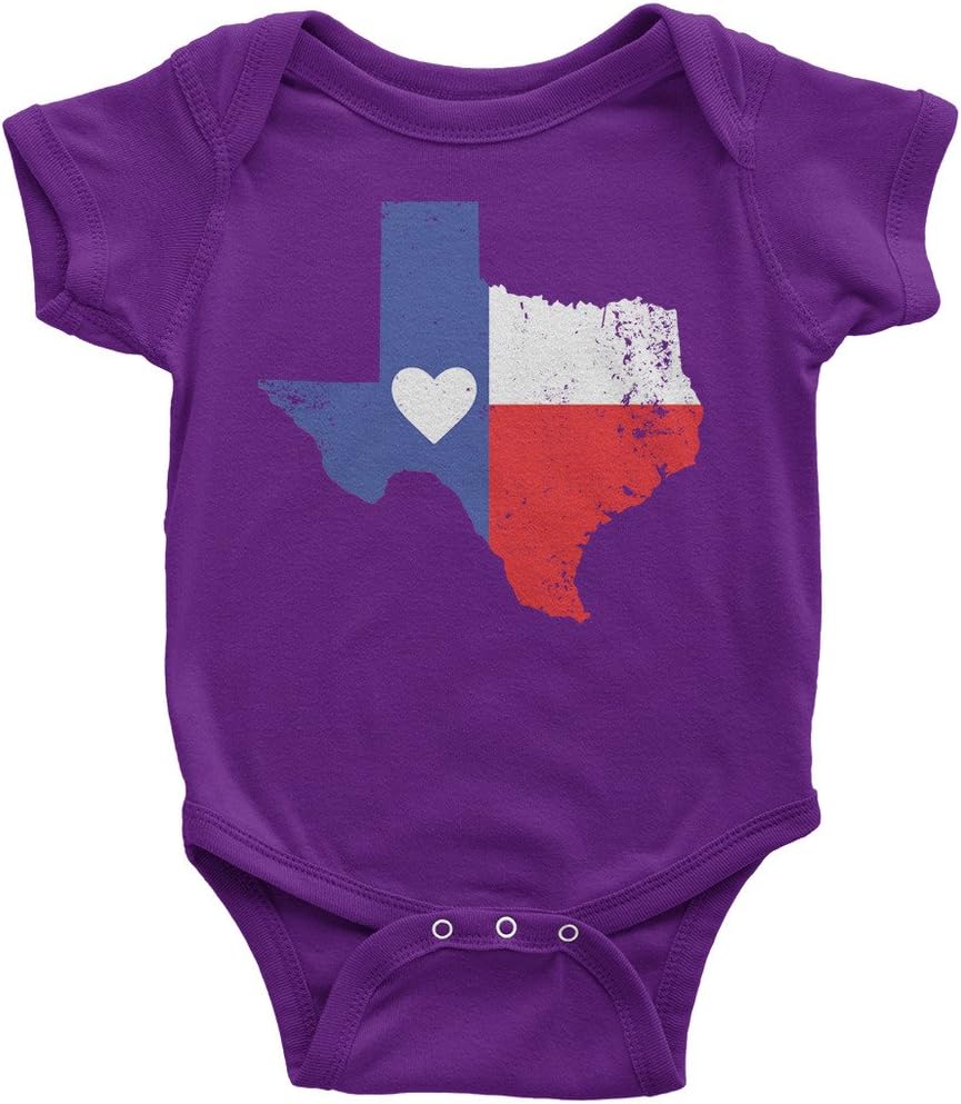 Threadrock Baby Texas State Flag with Heart Infant Bodysuit