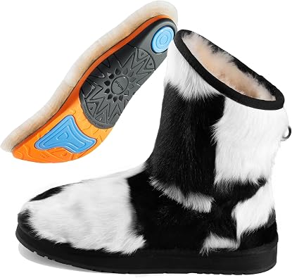 Mel&Syd 100% Sheepskin Lined Fur Boots Women Removable Arch Support Insole | Plantar Fasciitis Relief with 18mm Australian Sheepskin Warmth - Anti-Slip Rubber Sole - Long Fur Short/Knee-High Options