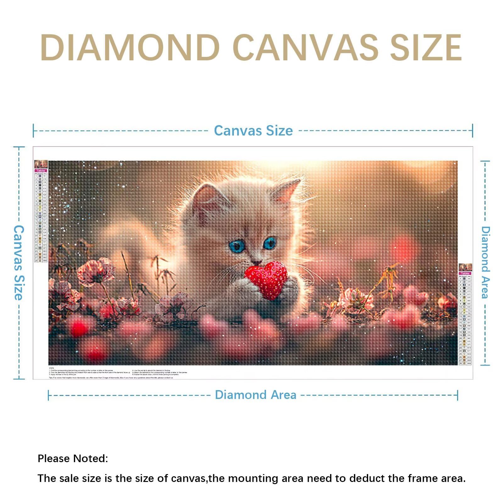 Diamond Painting Grande 160x80cm Flor Diamond Painting Adultos, DIY Gato Pintura de Diamante Manualidades Adultos, 5D Cuadrado Rhinestone Bordado Punto de Cruz Art para Home Decoration Regalo 0J-767