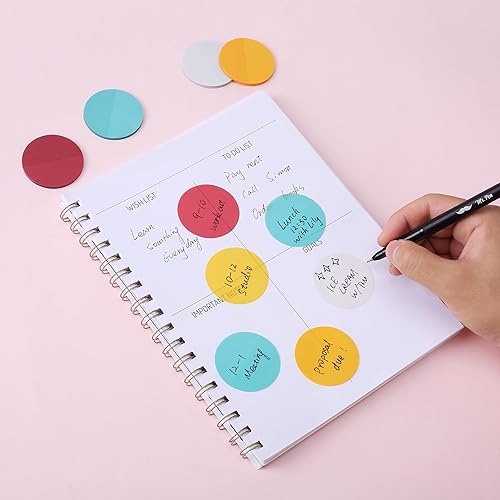 Miniatura 6 de Mr. Pen - Notas adhesivas transparentes, 200 unidades, colores caramelo, notas adhesivas redondas translúcidas, pestañas adhesivas adhesivas, notas