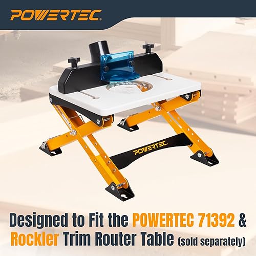 Vista 2 de POWERTEC Soporte de mesa plegable para enrutador – Base de estación de trabajo de altura ajustable para mesas de enrutador de 11-1/2 x 15-1/2