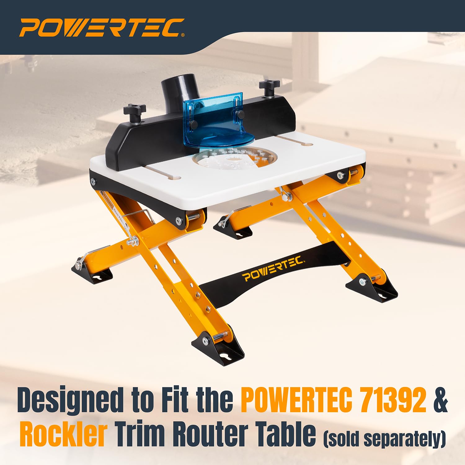 Snapklik.com : POWERTEC Folding Router Table Stand Adjustable Height ...