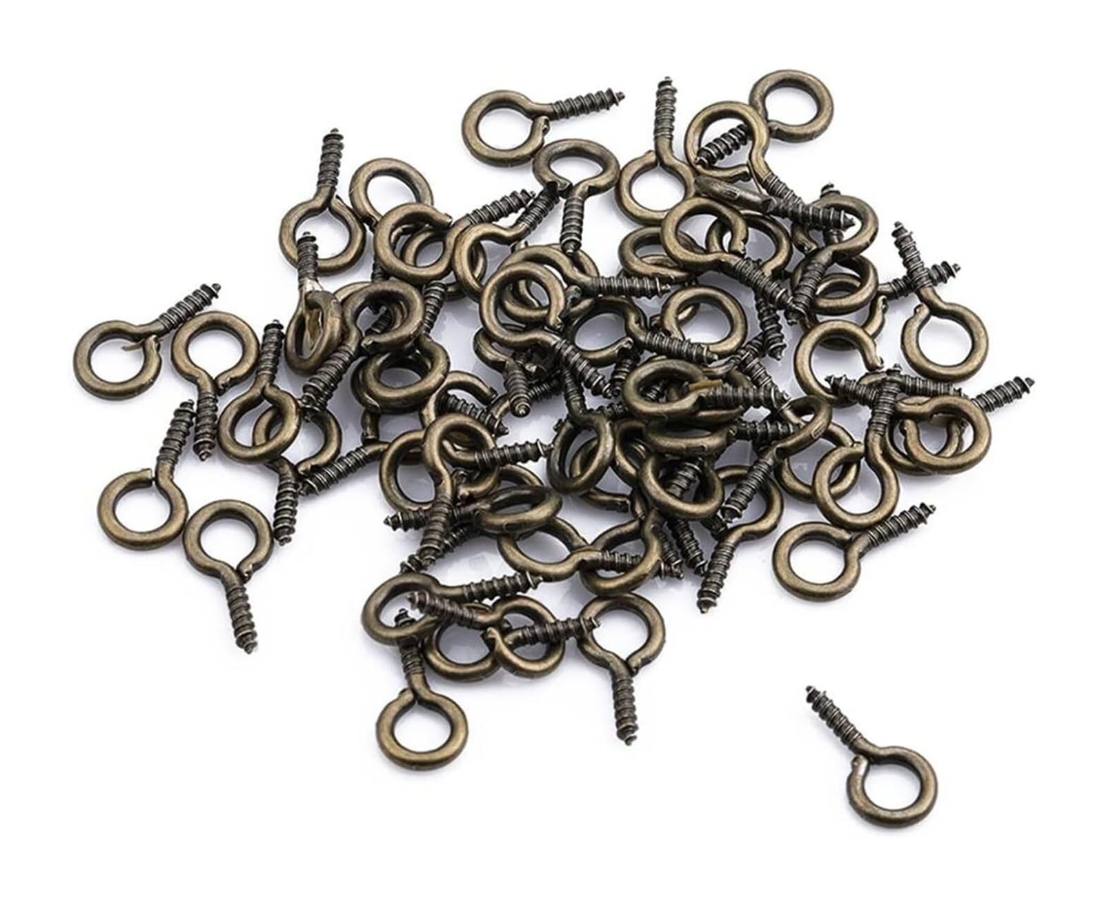 Vakorise Eye Hook Sets, Stainless Steel Eye Screws 5x10mm Bronze 200pcs for Jewelry Making and Woodworking