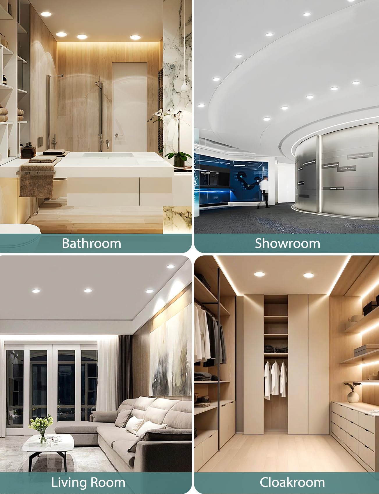 Aigostar Downlight LED Techo Empotrable 4.8W IP65 Impermeable, Ojos de Buey 4000K Luz Natural, Downlight LED Baño Extraplano Blanco, ø87*H35mm, 6 pack