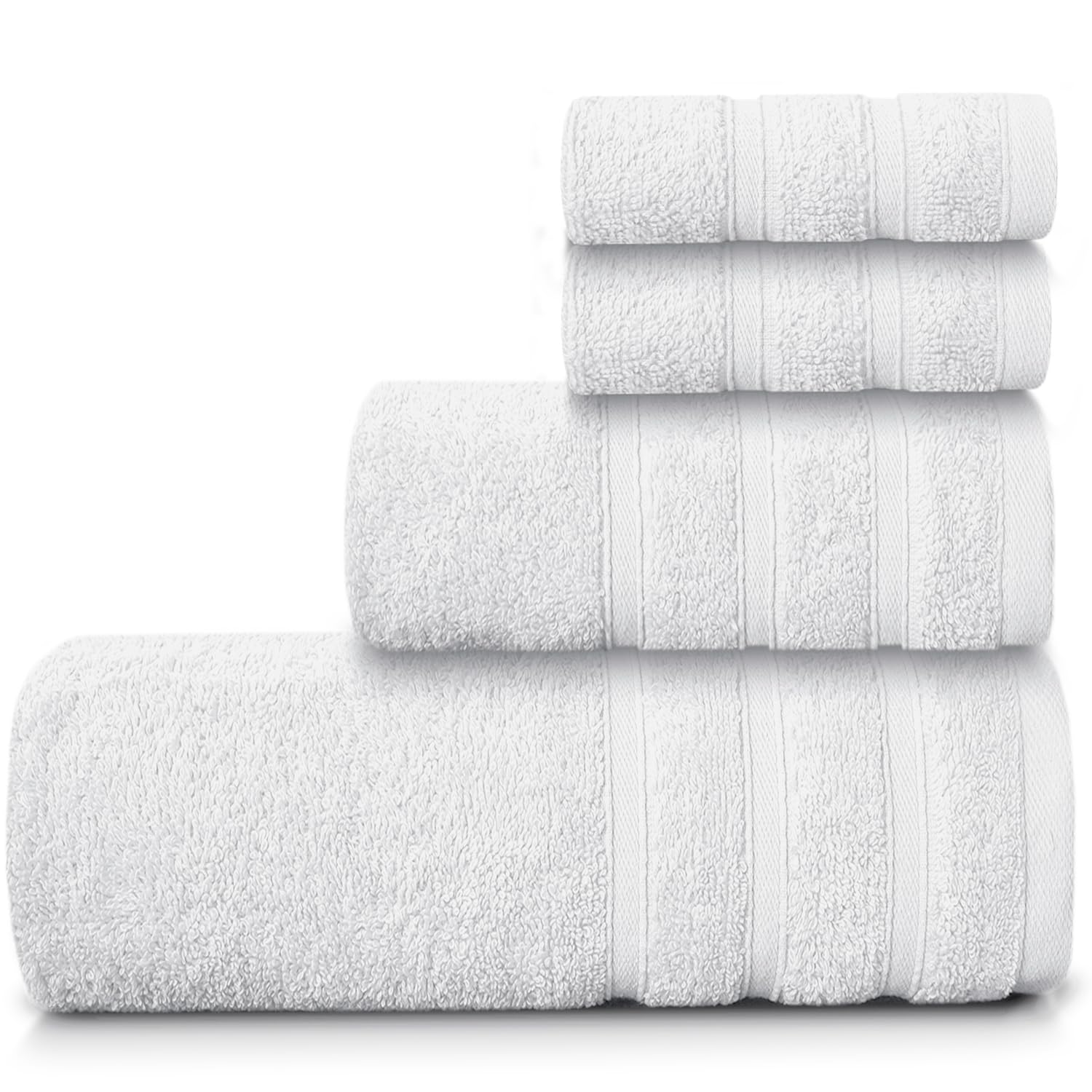 Casabella Luxury 100% Egyptian Cotton Towel Bale - 8 Pieces - 550 Gsm Xlarge Sizes_White_4 Pieces Set โ image 1