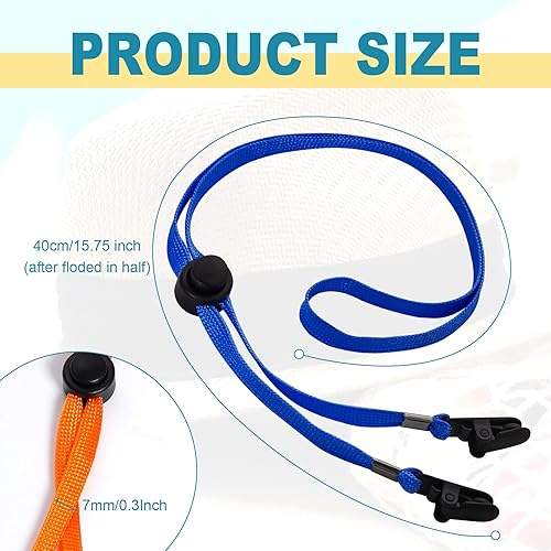 Miniatura 9 de Sucrain 5 clips ajustables para sombrero, cordón de barbilla para golf, pesca, navegación