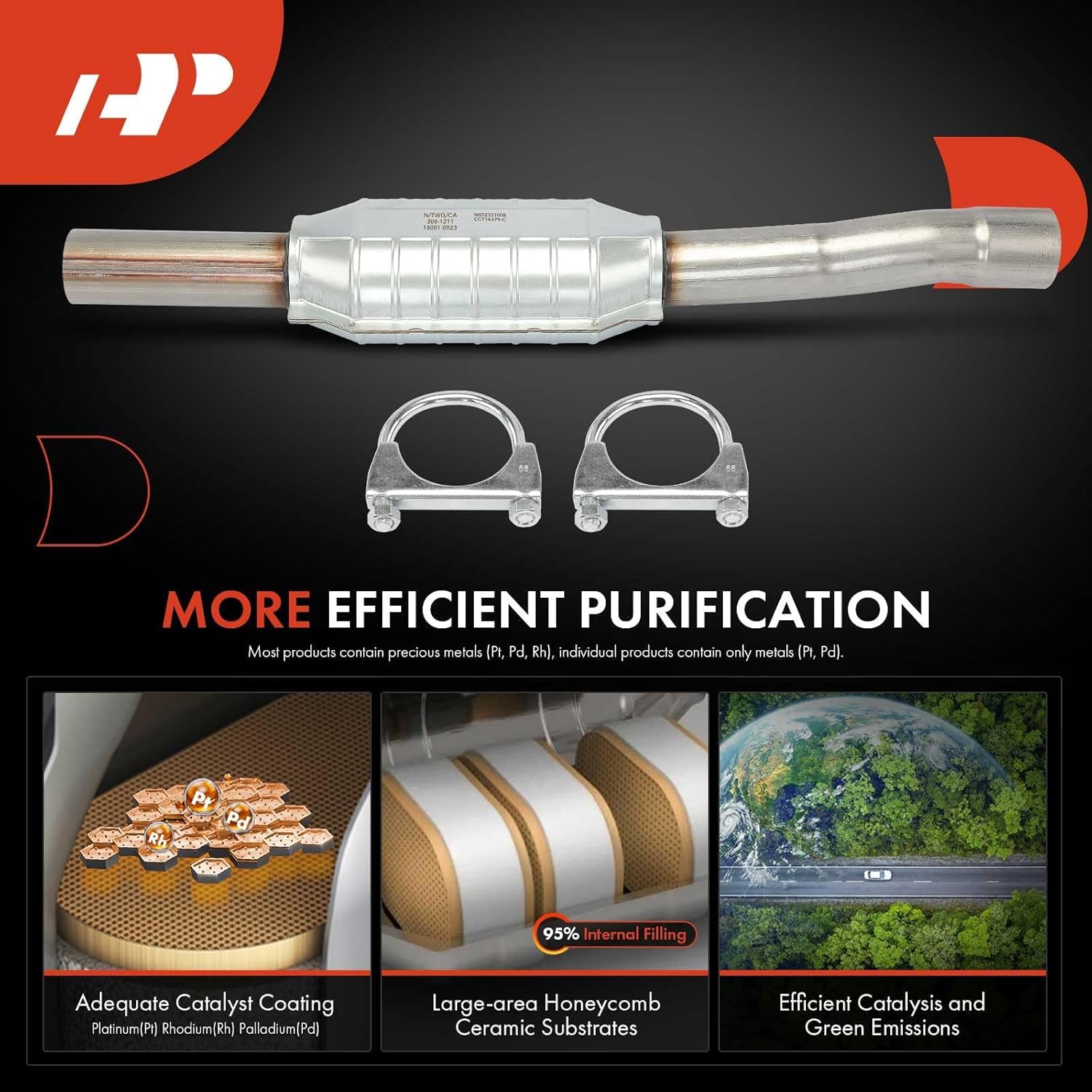 A-Premium Rear Catalytic Converter Direct-Fit Compatible with Jeep WJ Series Grand Cherokee 2002 2003 2004 4.0L 4.7L, EPA Compliant, Replace# 52080439AA, 52101224AC