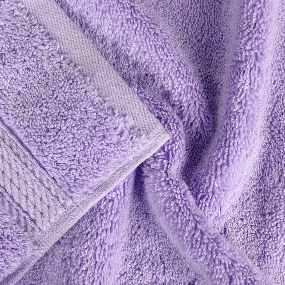 Superior 900 Gram 100% Premium Long-Staple Combed Cotton 6-Piece Face Towel Set, Purple - Image 4