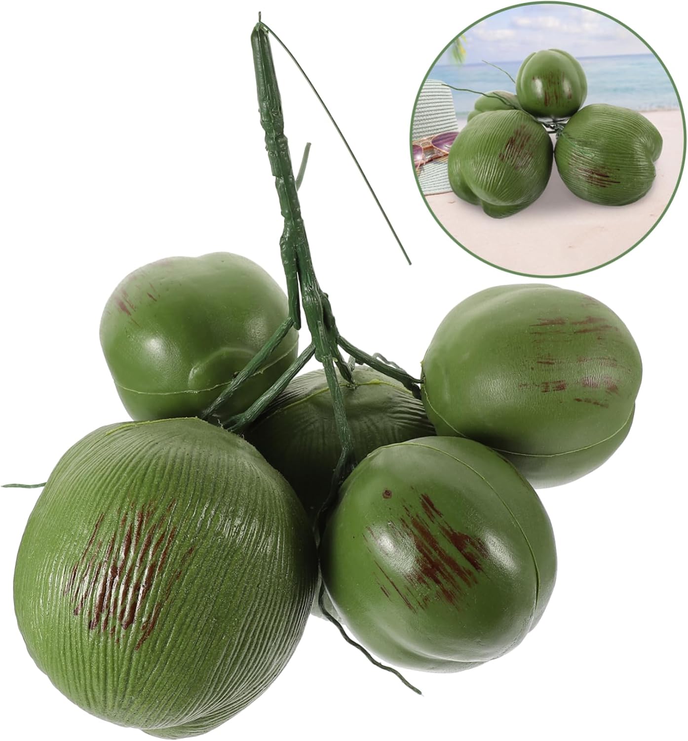 IMIKEYA Lifelike Coconut Simulation Fruit Model Realistic Fake Coconut Prop for Tropical Decorations Photography and Home Decor