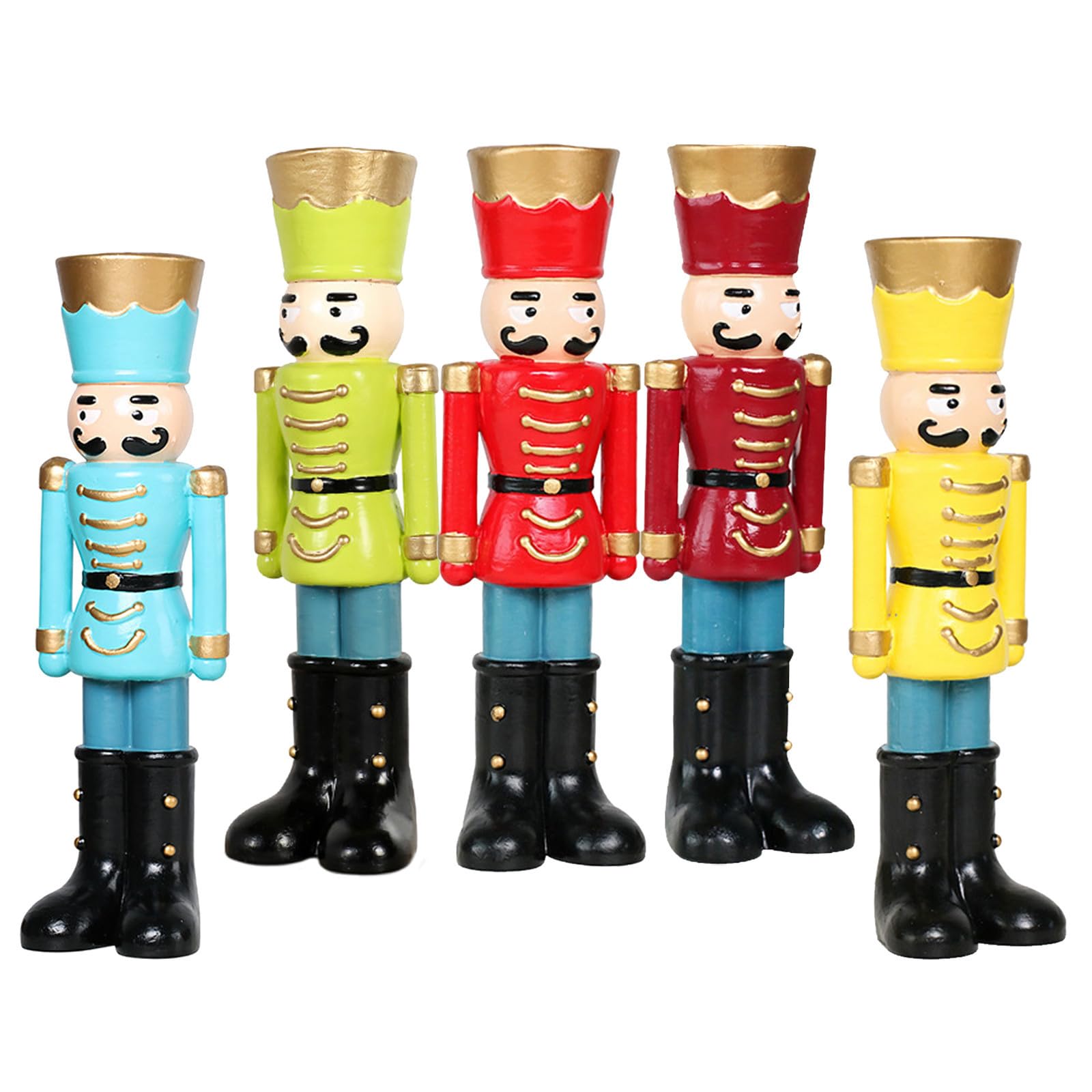 Uonlytech 5 Piezas Portavelas Detalles Intrincados de Resina Vintage Forma de Cascanueces para Decoración Navideña y Centro de Mesa para Bodas y Reuniones Festivas