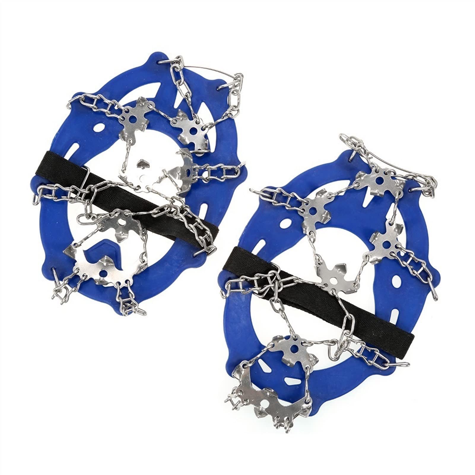 Steigeisen 12 Zähne EIS Steigeisen Klettern Schuhe Greifer Eisgreifer Anti-Skid EIS Spikes Schnee Traktion Stollen Karabiner Bergsteigen (Color : 19 Teeth Stainless)