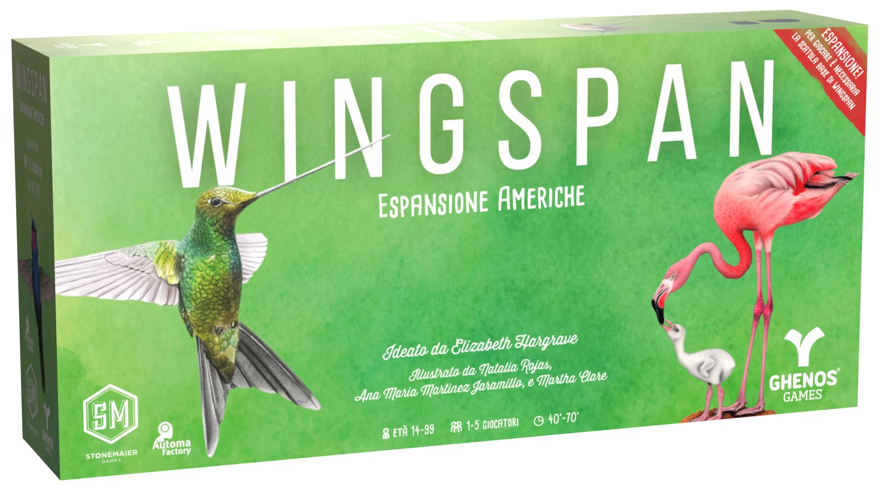 Wingspan – Americas – Competitive Board Game for Adults and Children from 14 Years – 1-5 Players – 40-70min – Italian Edition (Expansion)
