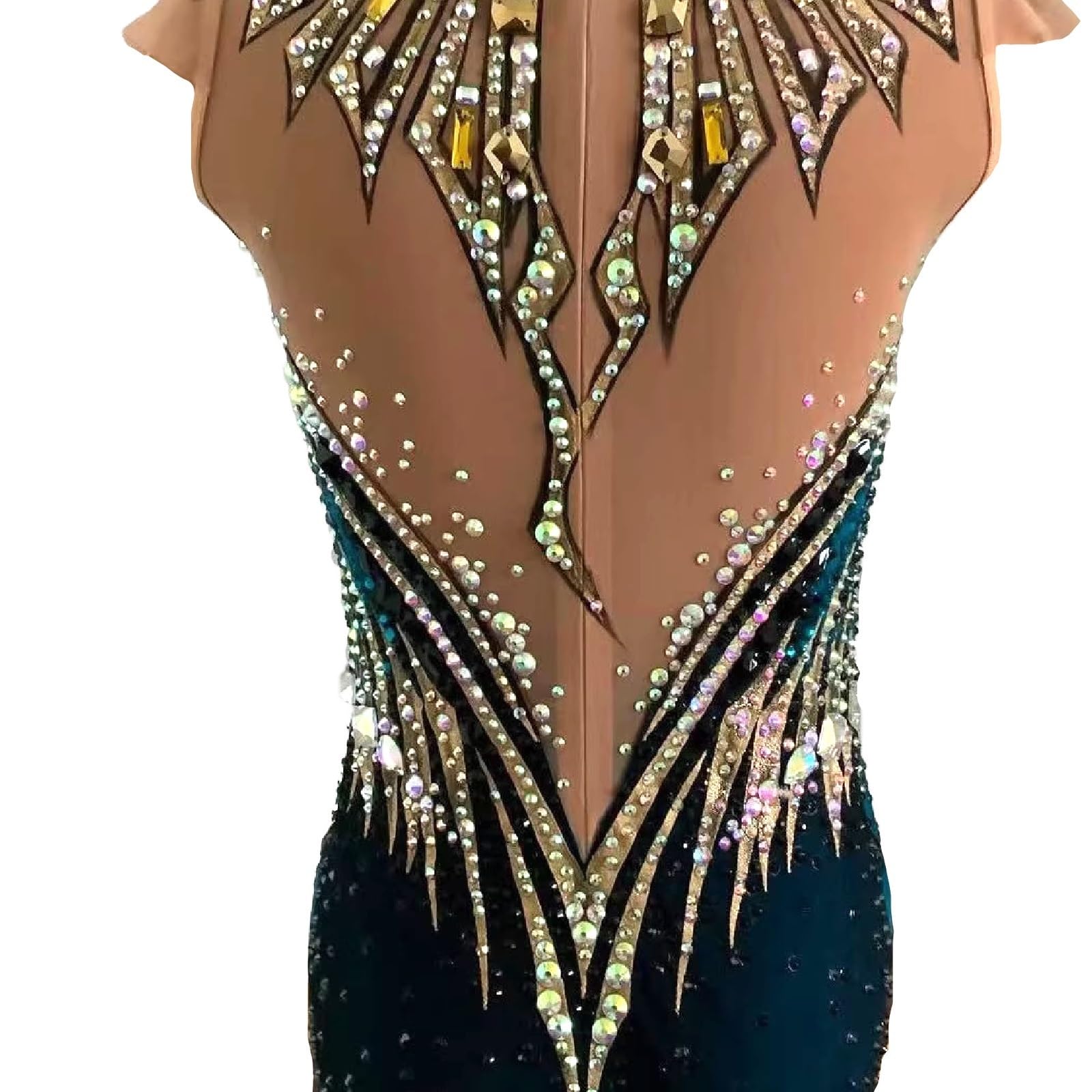 Maillot De Gimnasia Rítmica for Niña Con Decoración De Cristales, Traje De Competición Hecho A Mano For Mujer.