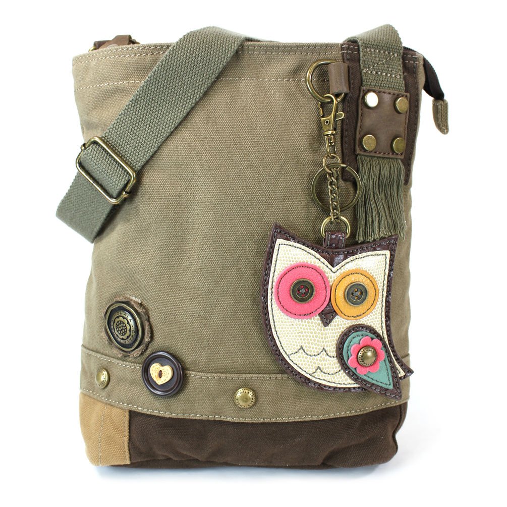 CHALAPatch Cross-Body Women Handbag Olive, Owl- Olive, One size