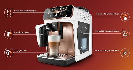 Philips EP5443/70 Fully Automatic Espresso Machine, LatteGo Milk System, AquaClean Filter
