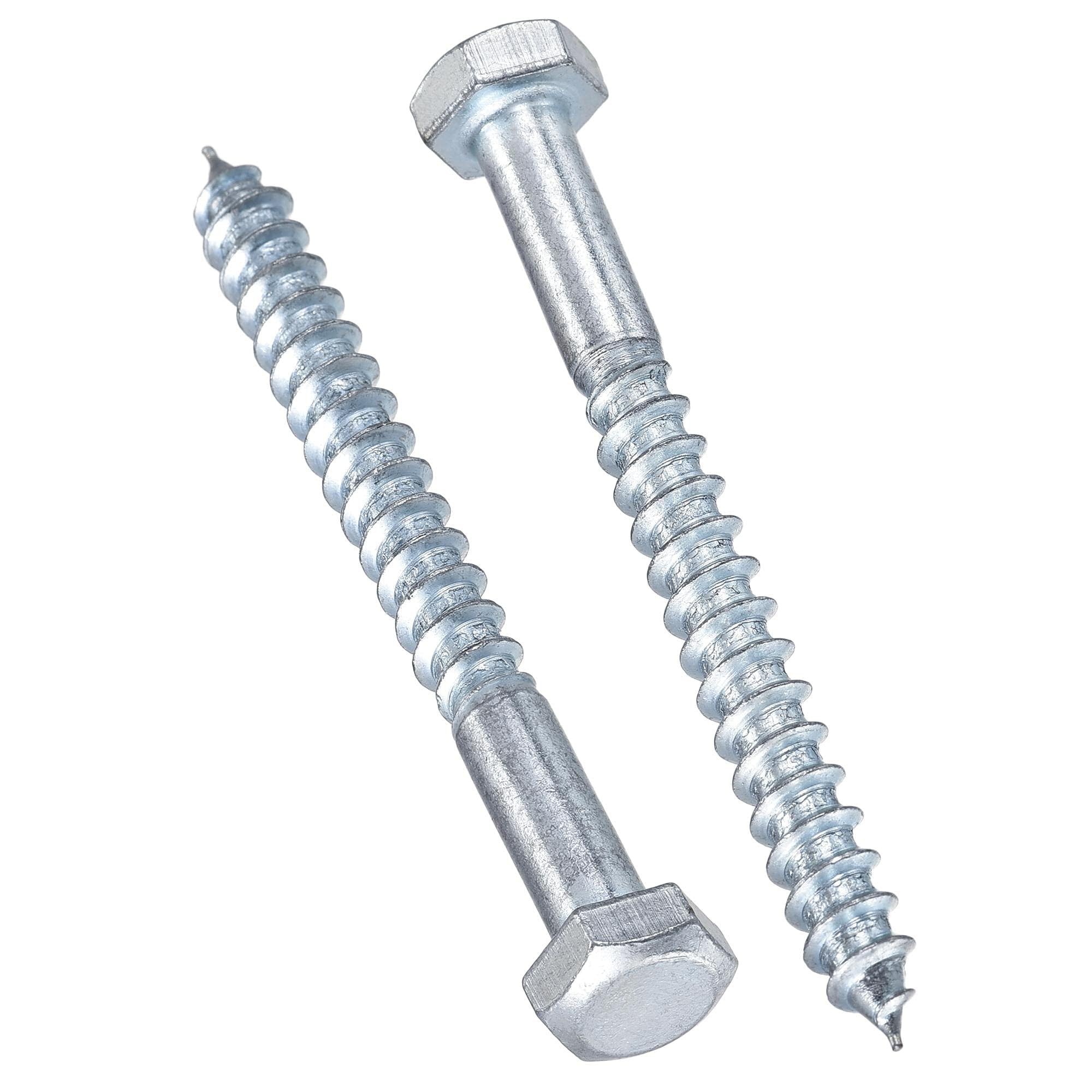 TA-VIGOR 15Pcs Coach Screws, M8 x 80mm Hex Head Lag Bolts, Carbon Steel Zinc Plated Sleeper Concrete Wood Screw Hexagon Lag Half Thread Self-Tapping Bolts for Outdoor Use in Decking, Fencing