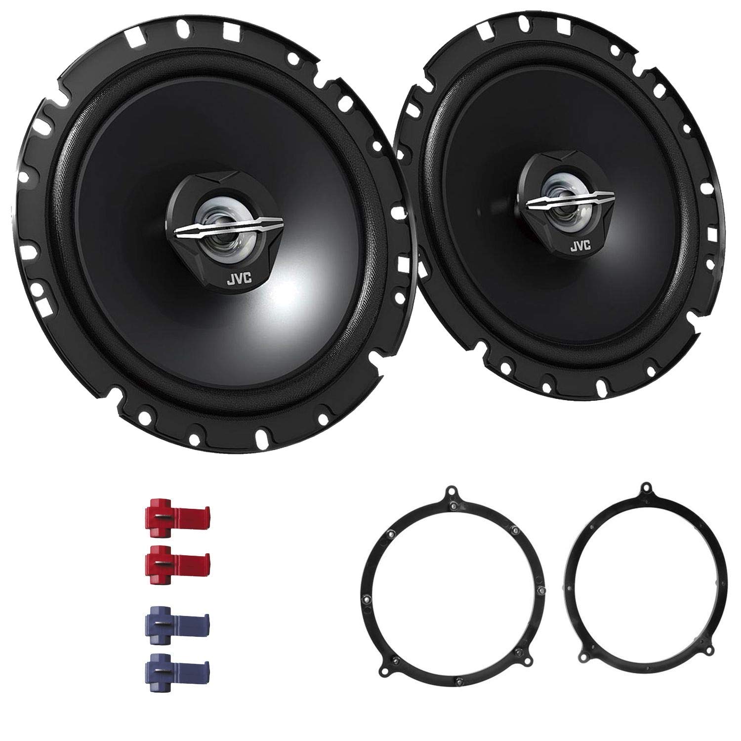 JVC CS-J1720X Lautsprecher mit Einbauset kompatibel mit Audi A4 Avant B5 (8D) 1995-2001 Türen vorne/hinten 600 W 170mm 2 Wege Koax