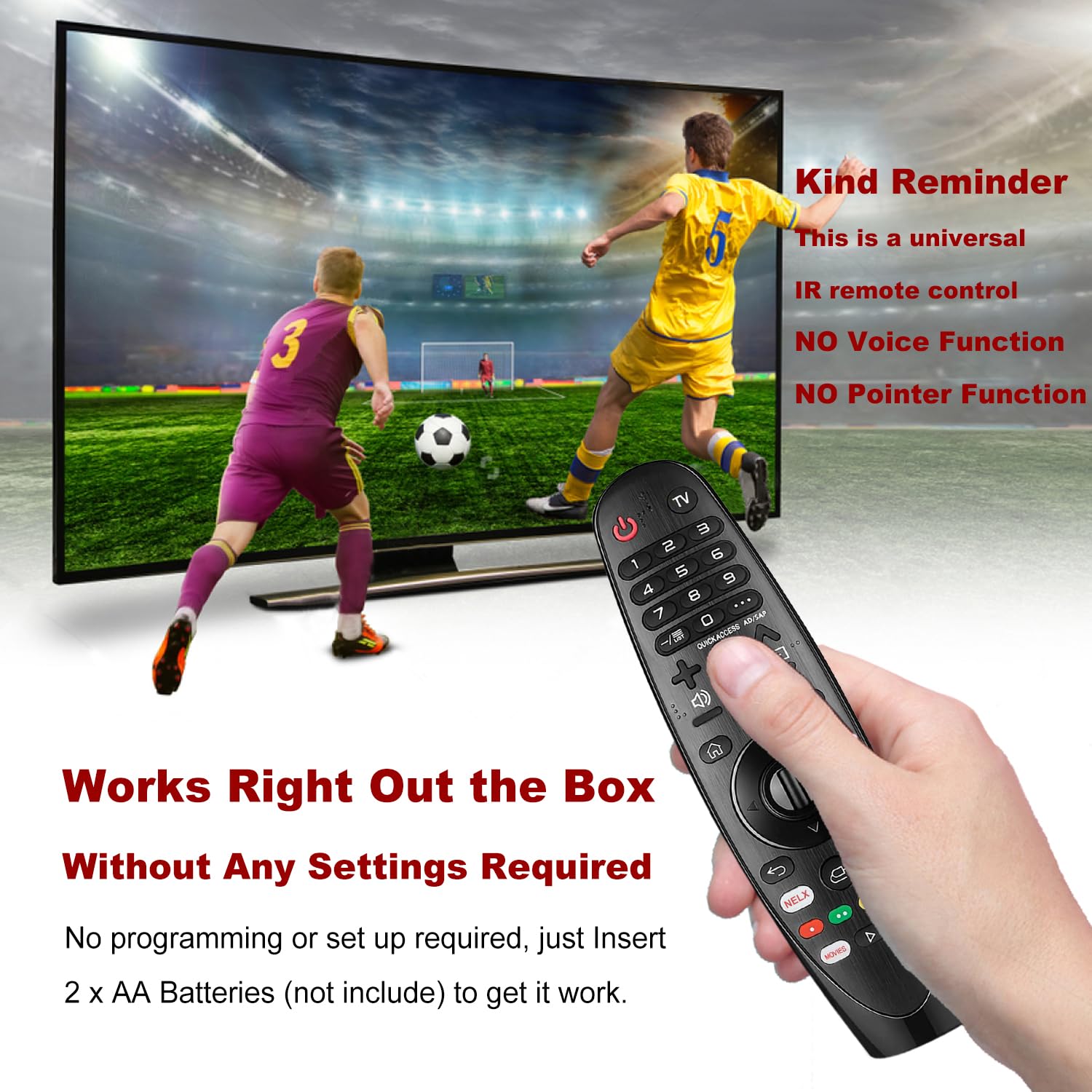 telecomando universale compatibile con LG Smart TVs - Senza funzioni vocali e puntatori