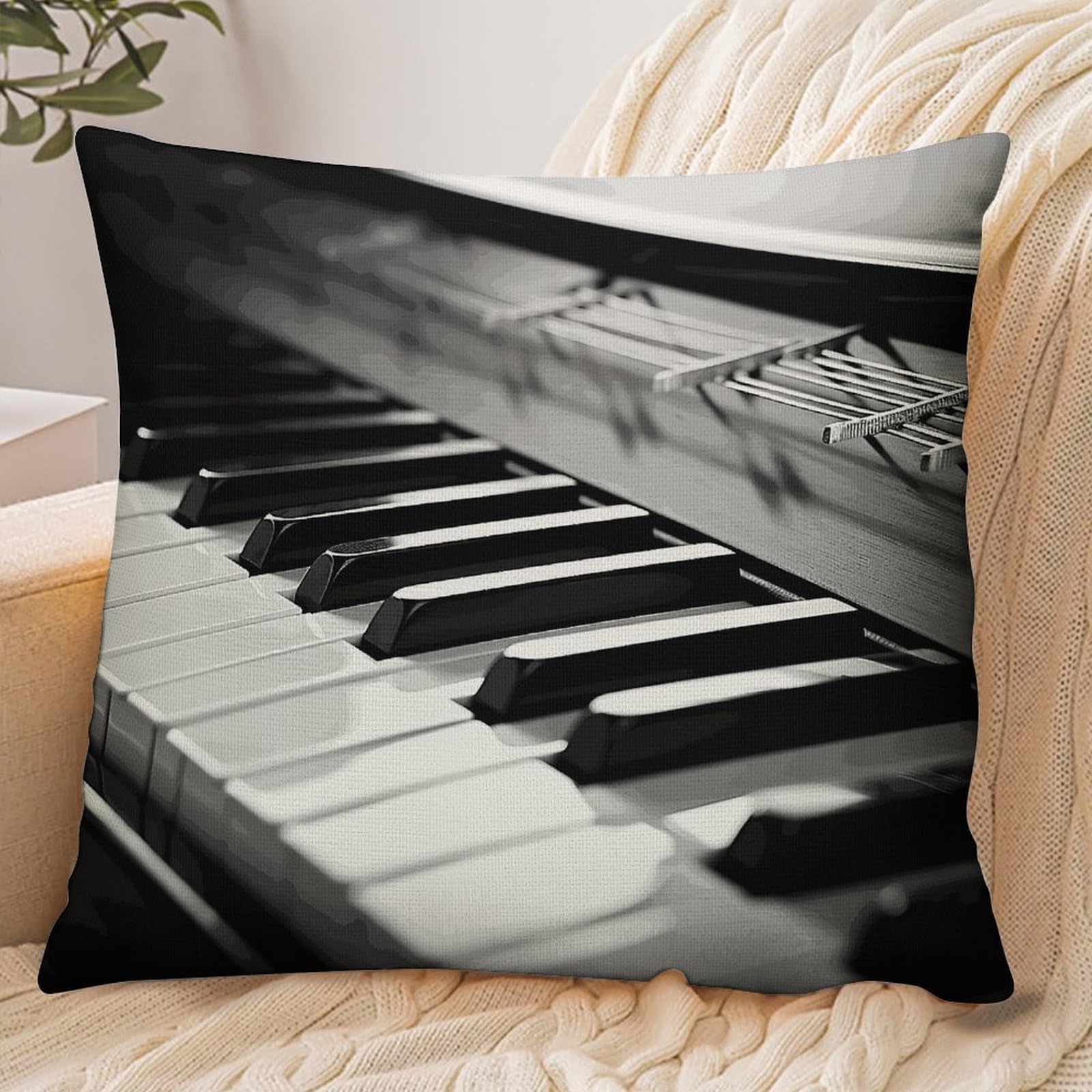 Fekiloot Style Piano Image Pillowcase Pillow Sham Pillow Case