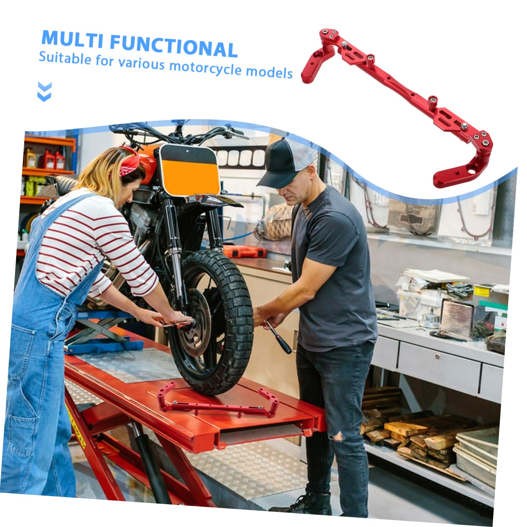 Hemobllo Rallonge de Guidon Alliage Aluminium Rouge Barre Multi Fonctionnelle pour et Véhicules Électriques Installation Facile et Amélioré