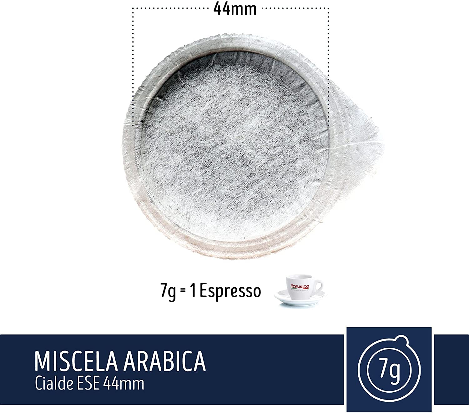 450 kapsułek kawy toraldo mieszanka 100% arabico filtro-carta 44 mm ese