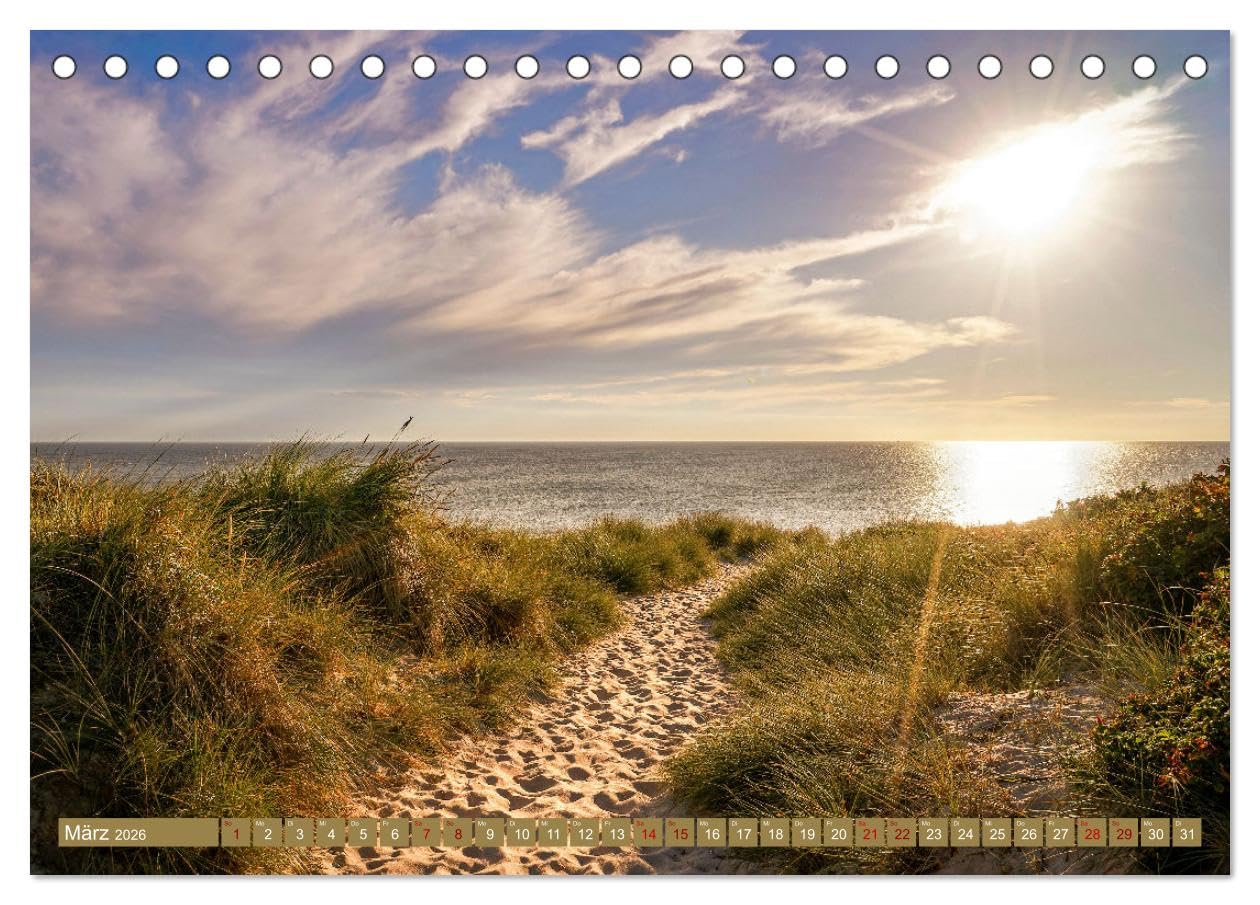 Sylt im Abendlicht (Tischkalender 2026 DIN A5 quer), CALVENDO Monatskalender: Zauberhafte Momente am Meer