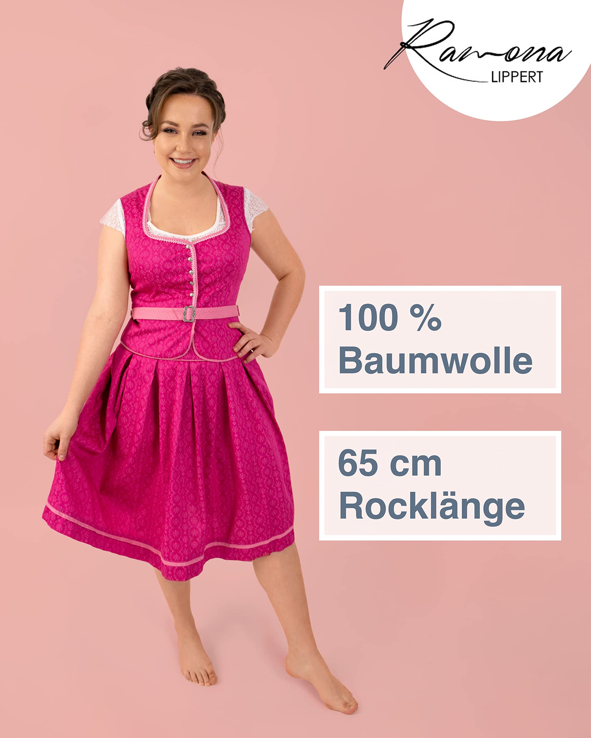 Ramona Lippert Trachtenrock Alexandra für Damen, Rocklänge 65 cm