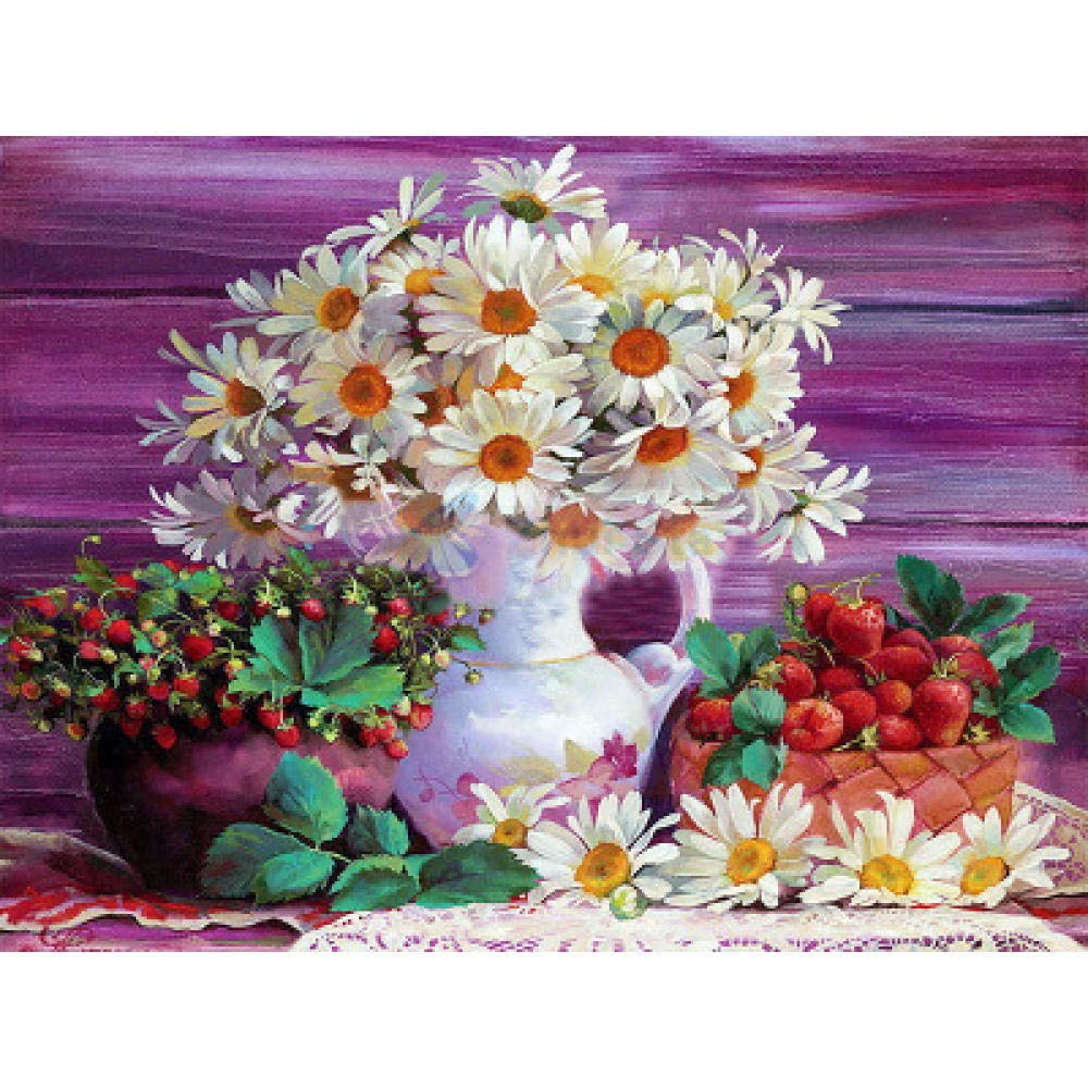 Mosaïque kit de broderie blanc marguerite pour rompre l'ennui et décorer vos murs