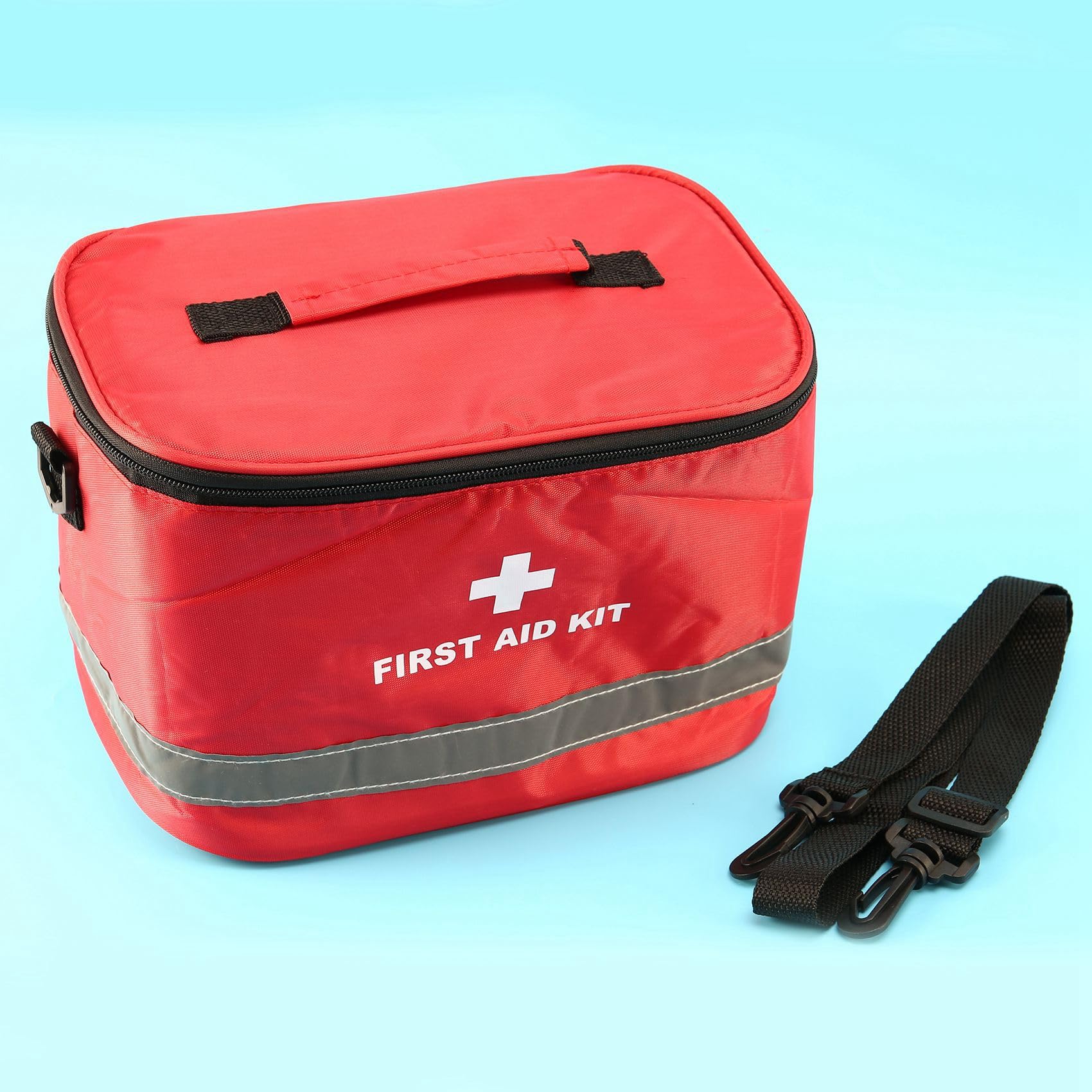 5 x kit de primeros auxilios al aire libre bolsa de camping bolsa de emergencia médica casa paquete rojo nylon llamativo símbolo bolsa