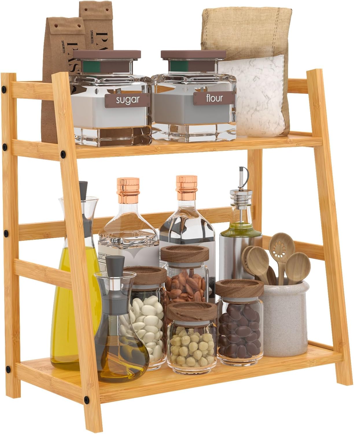 40x40x21cm Bamboo Kitchen Spice Rack & Countertop Organizer 40x40x21cm Bamboo Kitchen Spice Rack & Countertop Organizer