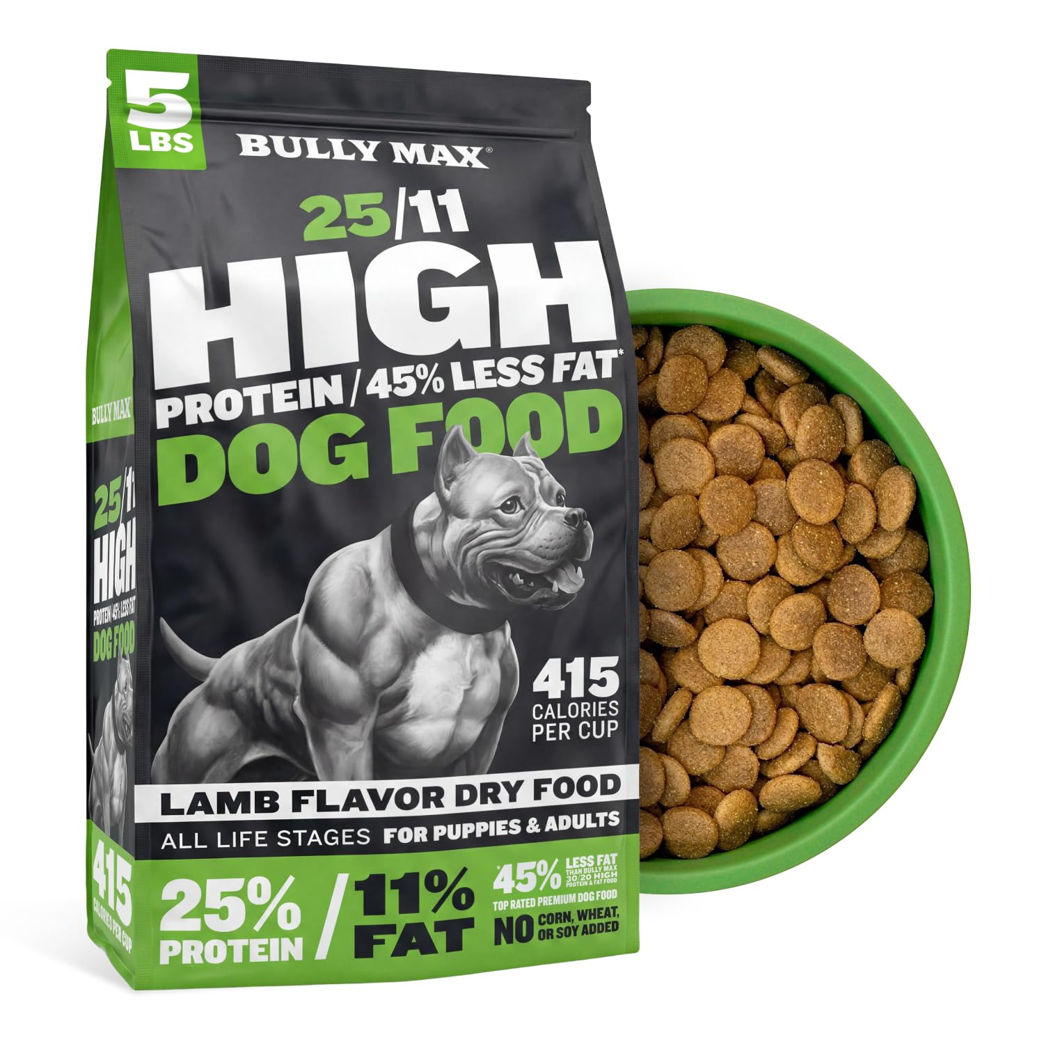 Bully Max 25/11 High Protein & Low Fat Dry Lamb Dog Food - 5 lb. Bag